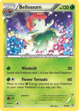 'Pokemon - 'Bellossom 004/98  - Reverse Holofoil XY  Ancient Origins - Uncommon