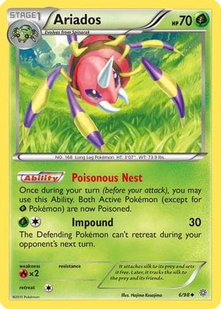 'Pokemon - 'Ariados 006/98  XY  Ancient Origins - Uncommon