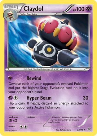 'Pokemon - 'Claydol 033  - Reverse Holofoil XY  Ancient Origins - Rare