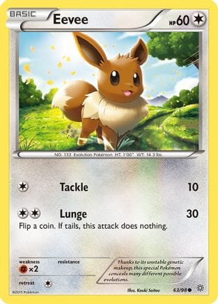 'Pokemon - 'Eevee 063/98  - Reverse Holofoil XY  Ancient Origins - Common