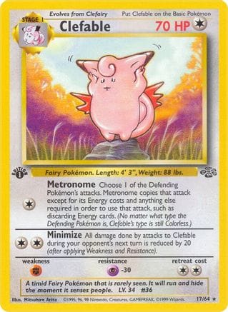 'Pokemon - 'Clefable (17) 017/64  - Unlimited Jungle - Rare