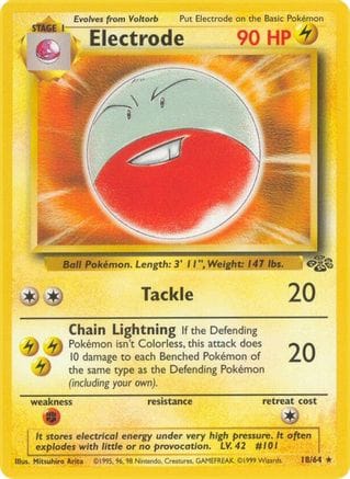 'Pokemon - 'Electrode (18) 018/64  - Unlimited Jungle - Rare