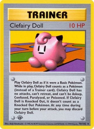 'Pokemon - 'Clefairy Doll 070  - 1st Edition Base Set Shadowless - Rare