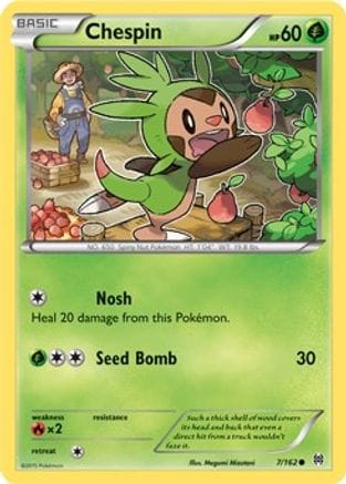 'Pokemon - 'Chespin (7) 007/162  - Reverse Holofoil XY  BREAKthrough - Common