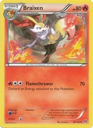 'Pokemon - 'Braixen 026/162  - Reverse Holofoil XY  BREAKthrough - Uncommon