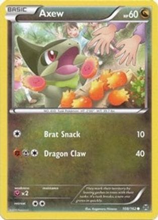 'Pokemon - 'Axew (108) 108/162  - Reverse Holofoil XY  BREAKthrough - Common