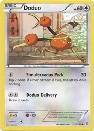 'Pokemon - 'Doduo (115) 115  - Reverse Holofoil XY  BREAKthrough - Common