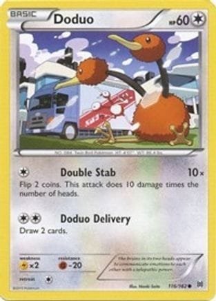 'Pokemon - 'Doduo (116) 116  - Reverse Holofoil XY  BREAKthrough - Common