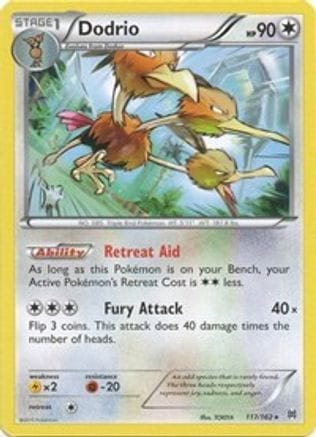 'Pokemon - 'Dodrio 117/162  - Reverse Holofoil XY  BREAKthrough - Rare