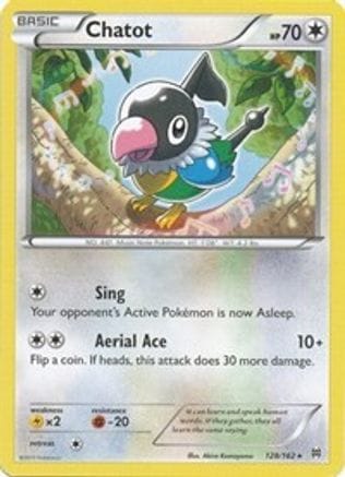 'Pokemon - 'Chatot 128  - Reverse Holofoil XY  BREAKthrough - Rare