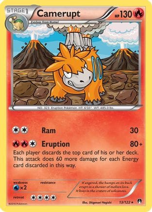 'Pokemon - 'Camerupt 013  - Reverse Holofoil XY  BREAKpoint - Rare