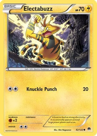 'Pokemon - 'Electabuzz 042/122  - Reverse Holofoil XY  BREAKpoint - Common