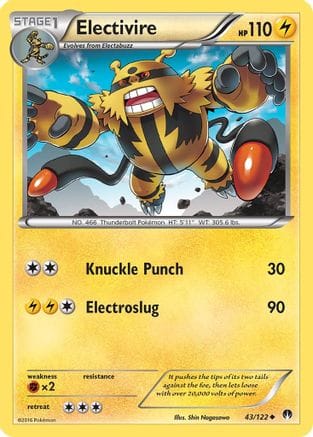 'Pokemon - 'Electivire 043/122  XY  BREAKpoint - Uncommon
