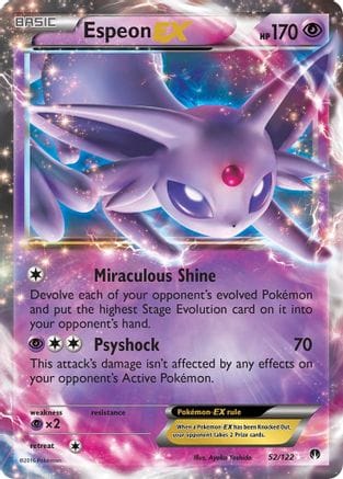 'Pokemon - 'Espeon EX 052/122  - Holofoil XY  BREAKpoint - Ultra Rare