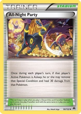 'Pokemon - 'All-Night Party 096/122  - Reverse Holofoil XY  BREAKpoint - Uncommon
