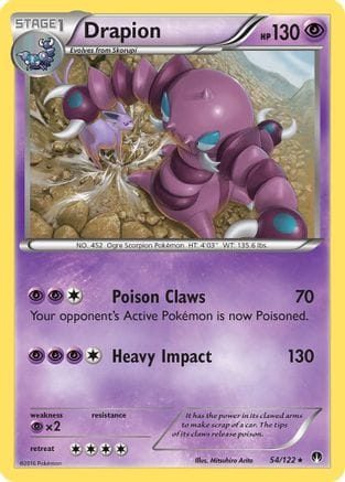 'Pokemon - 'Drapion 054/122  - Reverse Holofoil XY  BREAKpoint - Rare