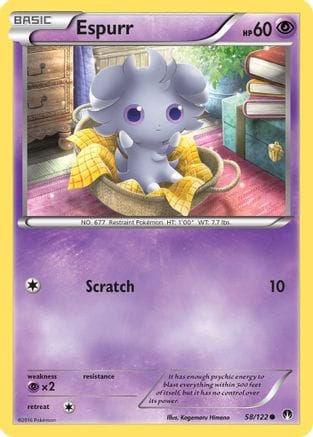 'Pokemon - 'Espurr 058/122  - Reverse Holofoil XY  BREAKpoint - Common