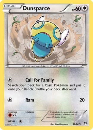 'Pokemon - 'Dunsparce 090  XY  BREAKpoint - Uncommon