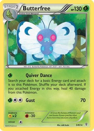 'Pokemon - 'Butterfree 005/83  - Reverse Holofoil Generations - Holo Rare
