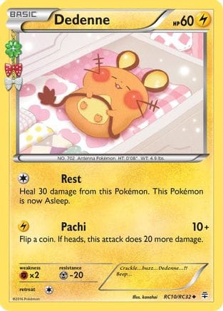 'Pokemon - 'Dedenne RC10/RC32  - Holofoil Generations Radiant Collection - Uncommon