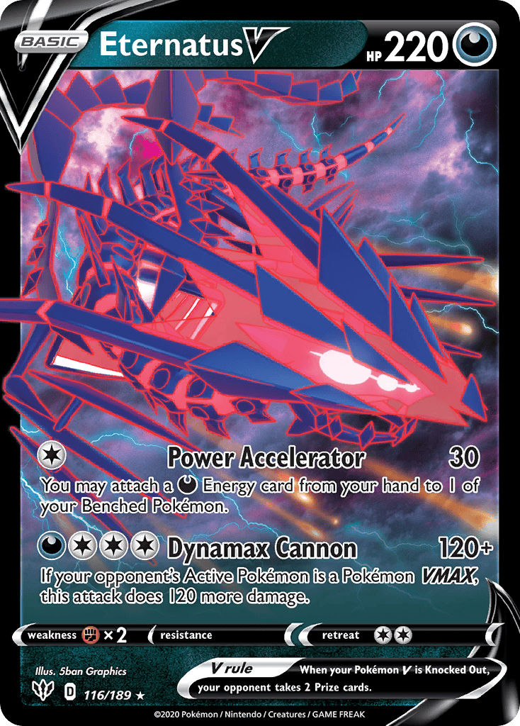'Pokemon - 'Eternatus V 116/189  - Holofoil SWSH03 Darkness Ablaze - Ultra Rare