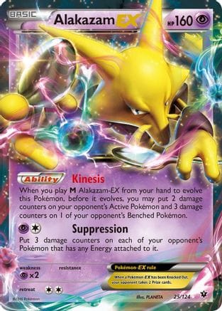 'Pokemon - 'Alakazam EX 025/124  - Holofoil XY  Fates Collide - Ultra Rare