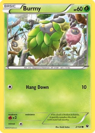 'Pokemon - 'Burmy 002/124  - Reverse Holofoil XY  Fates Collide - Common