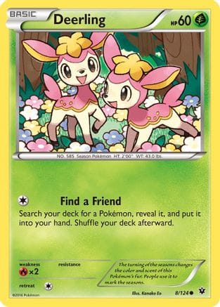 'Pokemon - 'Deerling 008/124  - Reverse Holofoil XY  Fates Collide - Common