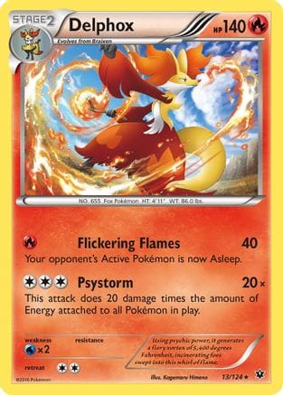 'Pokemon - 'Delphox 013/124  - Holofoil XY  Fates Collide - Holo Rare