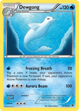 'Pokemon - 'Dewgong 016/124  - Reverse Holofoil XY  Fates Collide - Uncommon
