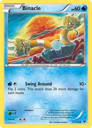 'Pokemon - 'Binacle 022/124  - Reverse Holofoil XY  Fates Collide - Common