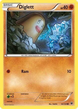 'Pokemon - 'Diglett 036/124  XY  Fates Collide - Common