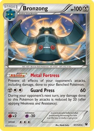 'Pokemon - 'Bronzong 061  - Reverse Holofoil XY  Fates Collide - Rare