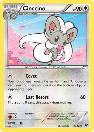'Pokemon - 'Cinccino (88) 088/124  XY  Fates Collide - Uncommon