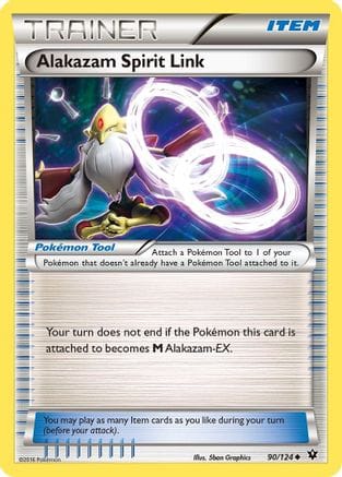 'Pokemon - 'Alakazam Spirit Link 090/124  XY  Fates Collide - Uncommon