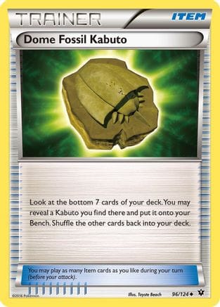 'Pokemon - 'Dome Fossil Kabuto 096/124  XY  Fates Collide - Uncommon