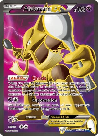 'Pokemon - 'Alakazam EX (Full Art) 117/124  - Holofoil XY  Fates Collide - Ultra Rare