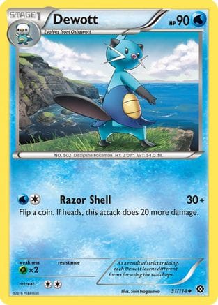 'Pokemon - 'Dewott 031/114  - Reverse Holofoil XY  Steam Siege - Uncommon