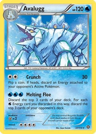 'Pokemon - 'Avalugg 037/114  - Reverse Holofoil XY  Steam Siege - Rare