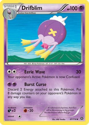 'Pokemon - 'Drifblim 047/114  - Reverse Holofoil XY  Steam Siege - Uncommon