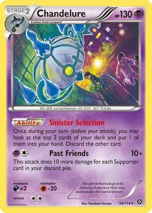 'Pokemon - 'Chandelure 050/114  - Reverse Holofoil XY  Steam Siege - Holo Rare