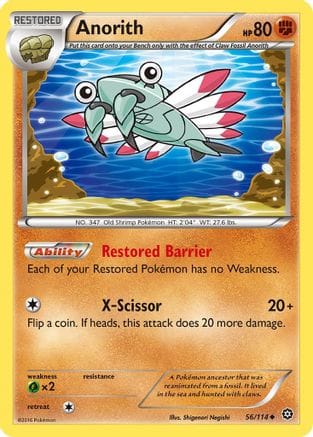 'Pokemon - 'Anorith 056/114  XY  Steam Siege - Uncommon