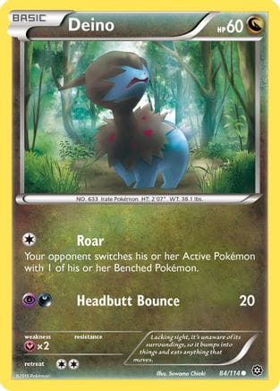 'Pokemon - 'Deino 084/114  - Reverse Holofoil XY  Steam Siege - Common