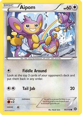 'Pokemon - 'Aipom 090/114  XY  Steam Siege - Common
