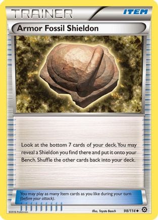 'Pokemon - 'Armor Fossil Shieldon 098/114  XY  Steam Siege - Uncommon
