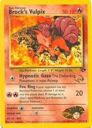 'Pokemon - 'Brock's Vulpix [W Stamped] 037/132  WoTC Promo - Promo