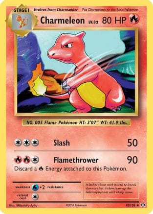 'Pokemon - 'Charmeleon 010/108  - Reverse Holofoil XY  Evolutions - Uncommon