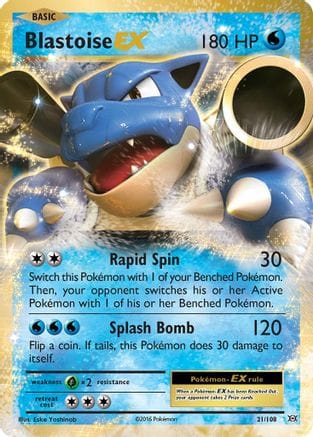 'Pokemon - 'Blastoise EX 021/108  - Holofoil XY  Evolutions - Ultra Rare