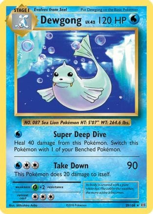 'Pokemon - 'Dewgong 029/108  - Reverse Holofoil XY  Evolutions - Rare