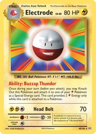 'Pokemon - 'Electrode 040/108  XY  Evolutions - Rare